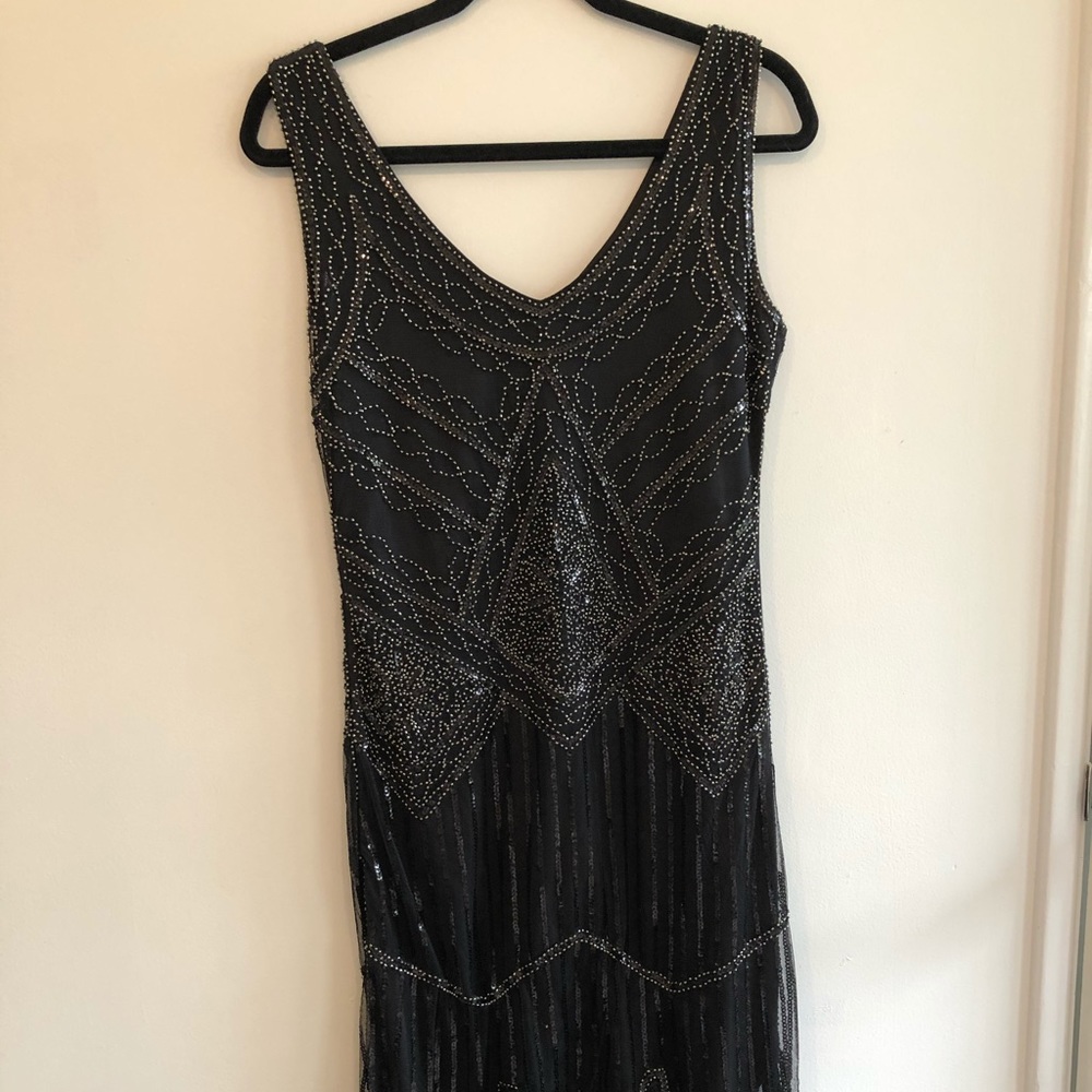 Black Fringe bead and sequins Dress